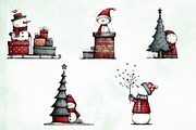 Whimsical Quirky Snowman Clipart, an Illustration by Creative Art (Thumbnail 9 of 13)