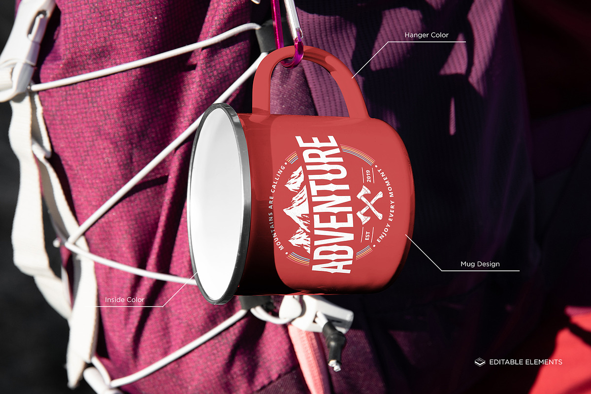 Enamel Mug on Scenes Mock-up, a Cups & Container Mockup by Branda Keeps (Photo 4 of 16)