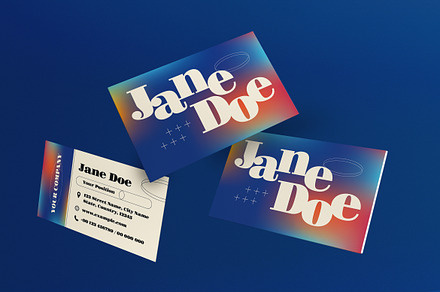 Blue Gradient Business Card, a Business Card Template by graphicook