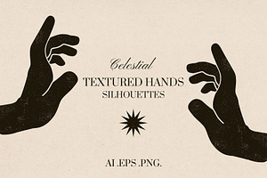 CELESTIAL TEXTURED HANDS SILHOUETTES