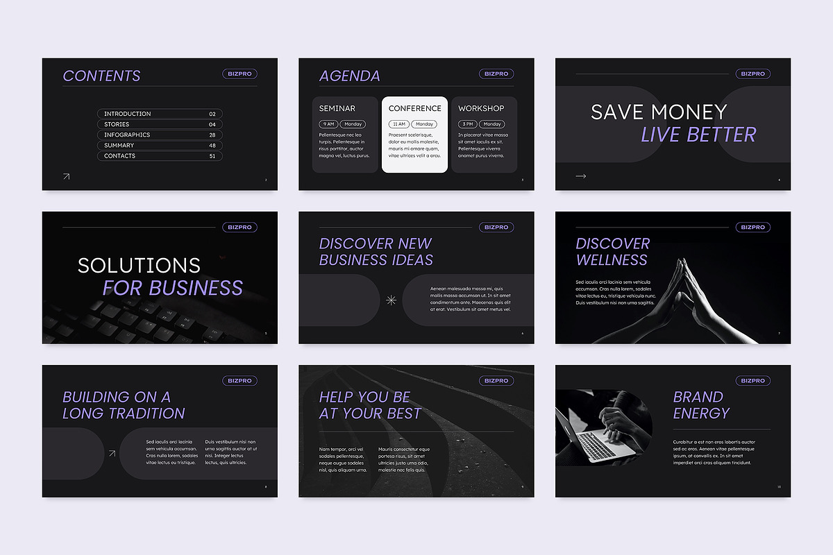 Presentation Dark Mode, a Presentation Template by TemplatesNow! (Photo 6 of 13)
