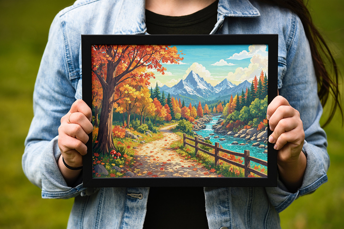 Autumn Fall Landscape Wallpaper, a Wallpaper Graphic by Forhadx5 (Photo 9 of 9)