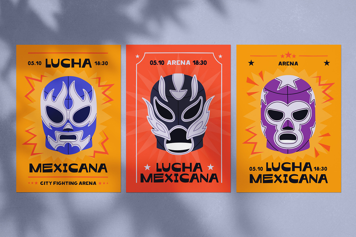Lucha Libre, Mexican fight posters, a Sport Illustration by Good Studio (Photo 2 of 5)