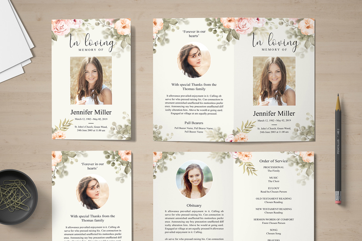 Funeral Obituary Template, an Invitation Template by TemplatesForest (Photo 3 of 3)