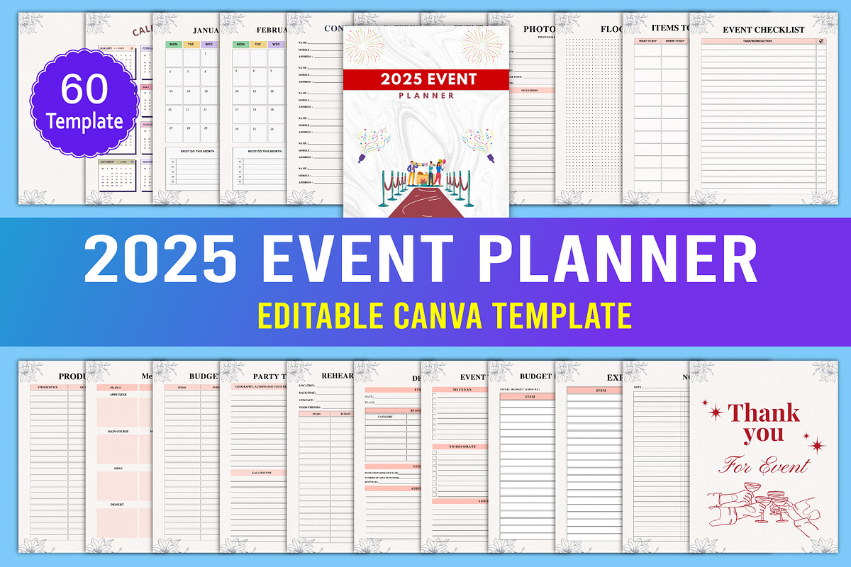 2025 Event Planner Canva, a Stationery Template by Designmela01 (Photo 1 of 7)
