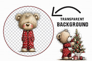 Christmas Teddy Bear Clipart, an Illustration by Libby Wishes (Thumbnail 2 of 7)