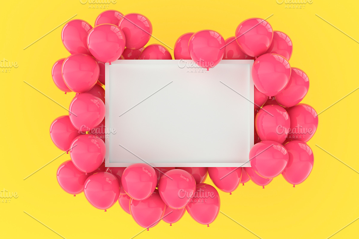 Festive Mockups with Balloons, a Print Template by Aedon Design (Photo 3 of 5)