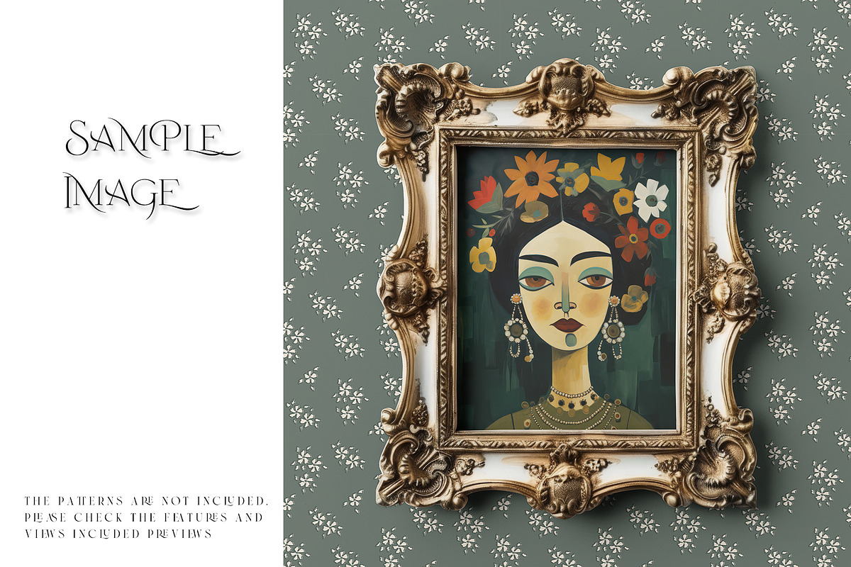 Vintage Frame & Wallpaper Mockup, a Household Mockup by mock-ups (Photo 9 of 14)