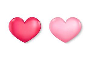 Set of realistic 3D heart icons, a Decorative Illustration by Yayasya