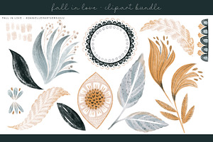 Fall Floral Clipart DH