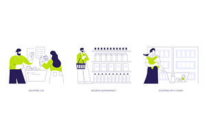 Grocery store isolated cartoon, a Person Illustration by Visual Generation
