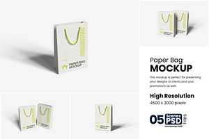 Paper Bag Mockup, a Merchandise Mockup by bimockup