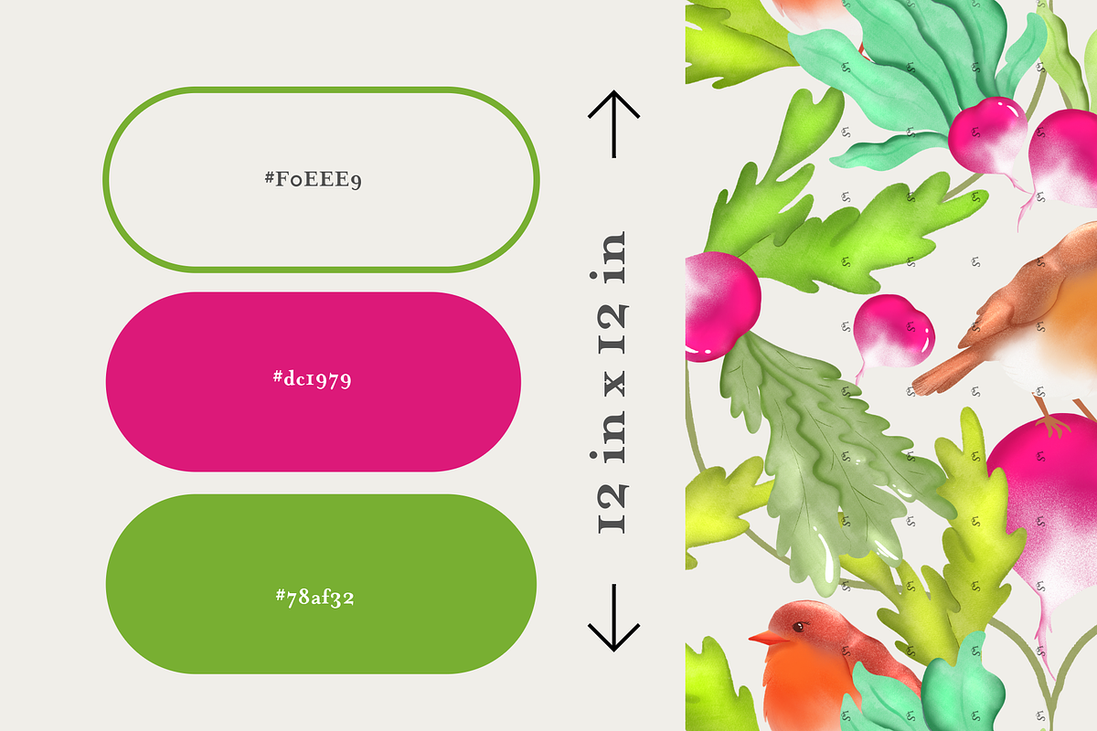 Radish Seamless Pattern Collection, a Pattern Graphic by Little Creative Scribbles (Photo 4 of 10)