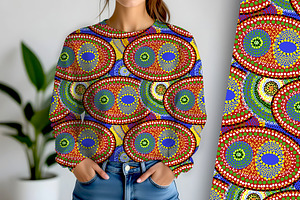 Aboriginal Orbs Seamless Repeat, a Pattern Graphic by Sharon Schwalbe