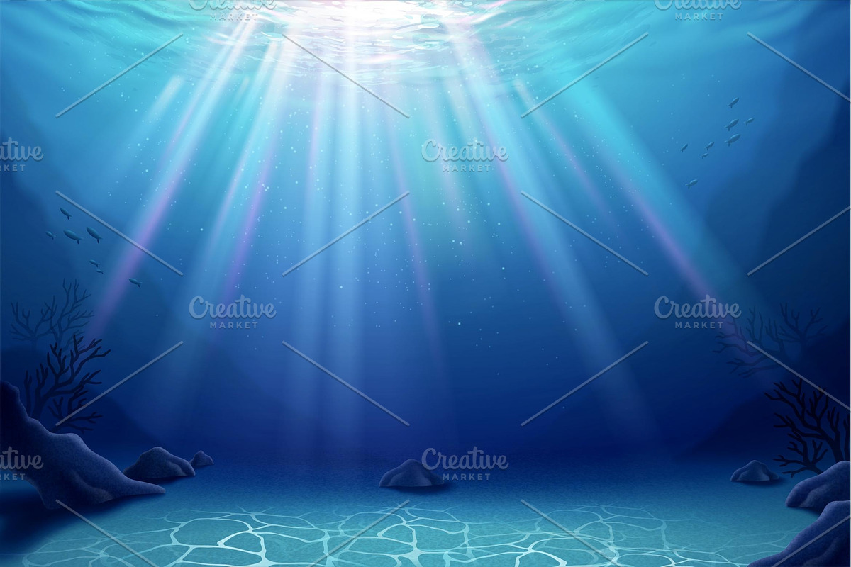 Underwater marine world, an Illustration by TotallypicRF