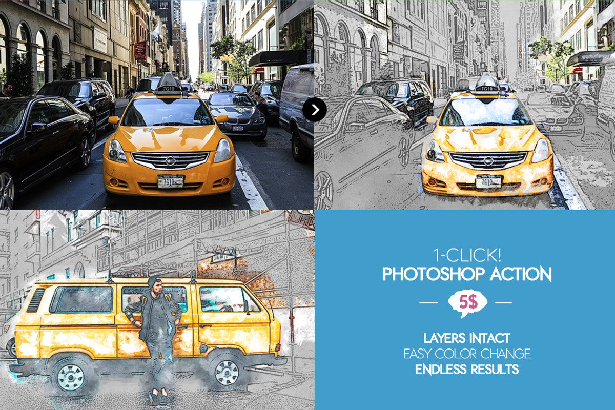 Watercolor Sketch Photoshop Action, an Action Add-On by psddude (Photo 3 of 4)