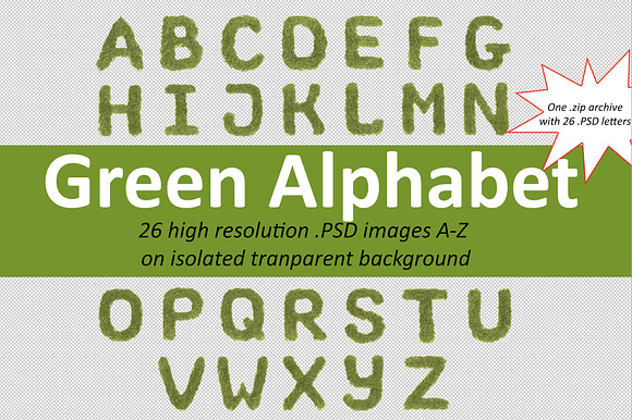 Green font alphabet A-Z preview 7