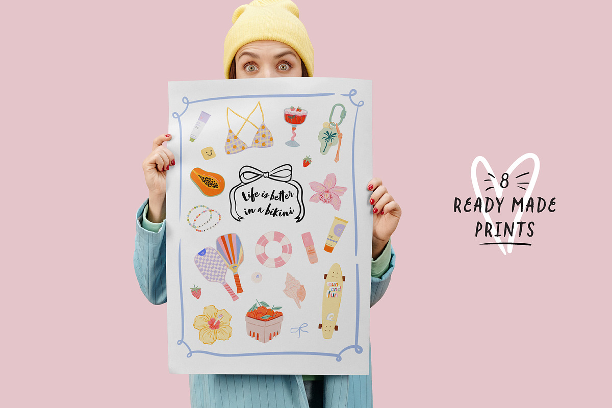Trendy Summer Girl Clipart & Quotes, a Seasonal Illustration by Ruslana Lubenets (Photo 12 of 16)