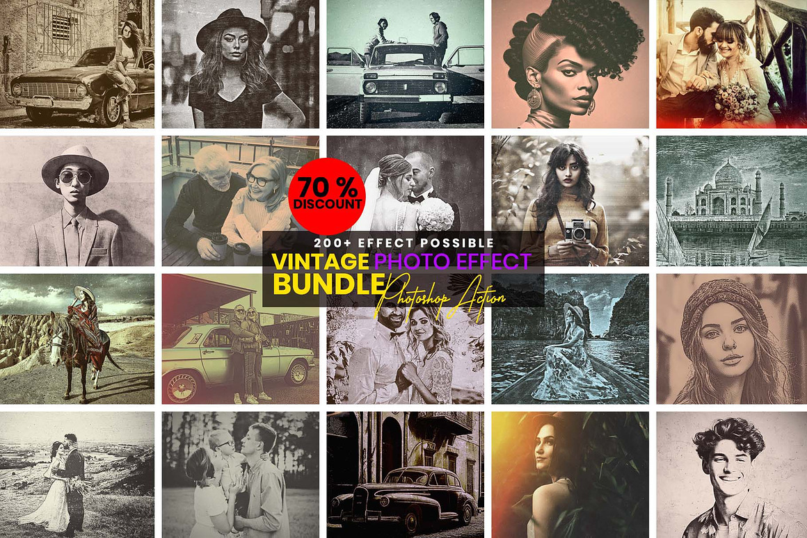 Vintage Photo Effect Bundle, an Action Add-On by MRI STUDIO (Photo 1 of 68)