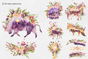 Watercolor Totem Animals, an Animal Illustration by Belusuab (Thumbnail 9 of 14)