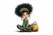 Quirky Grumpy Black Girl Clipart, a Seasonal Illustration by Craft Nest (Thumbnail 10 of 12)