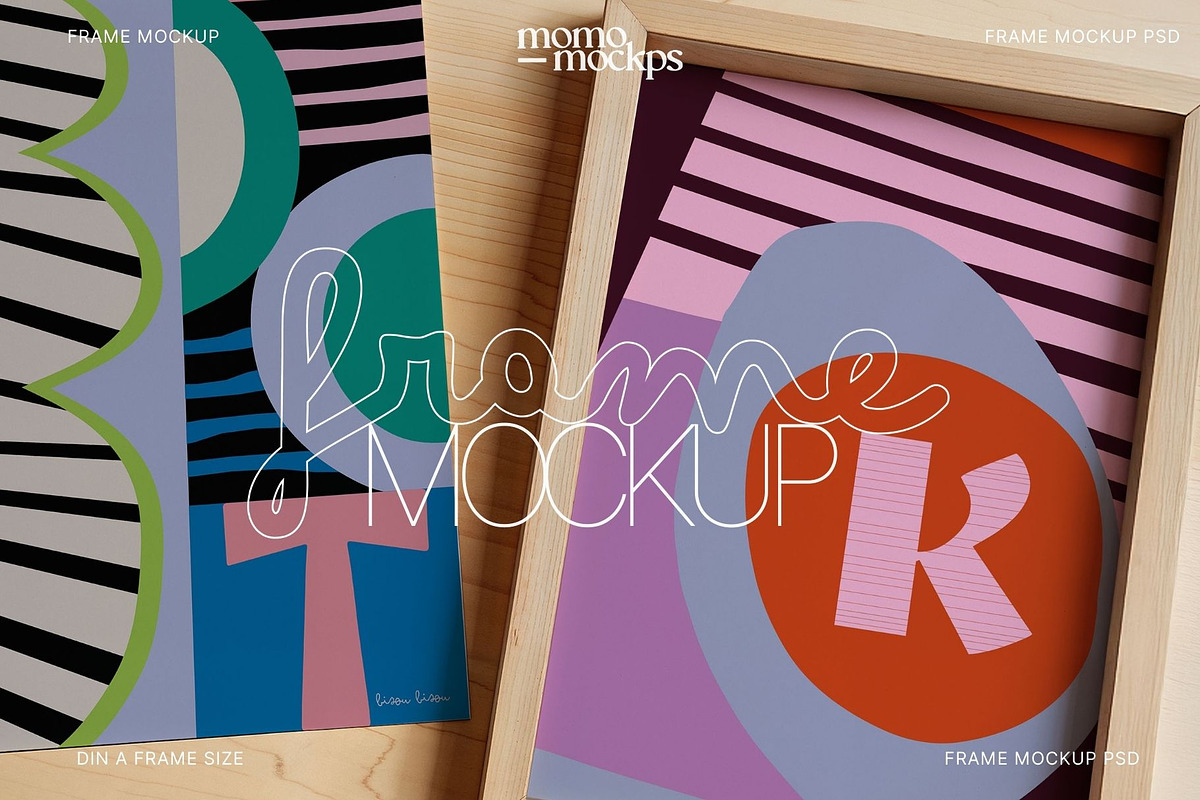 Double Frame Close Up Mockup | DIN A, a Mockup by momomockps (Photo 1 of 9)