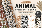 Safari Animal Print Patterns, a Pattern Graphic by Pattern + watercolor (Thumbnail 1 of 8)