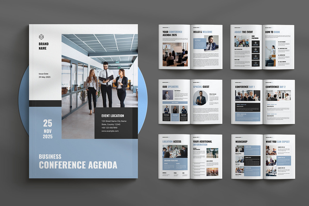 Conference Agenda Brochure Template, a Brochure Template by Seeing-art (Photo 1 of 11)