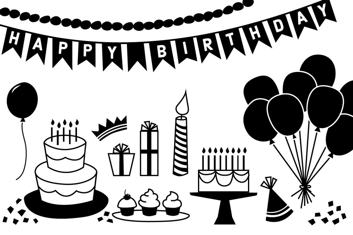 Retro Birthday Graphics, an Illustration by Illustrations by Jessie (Photo 4 of 4)