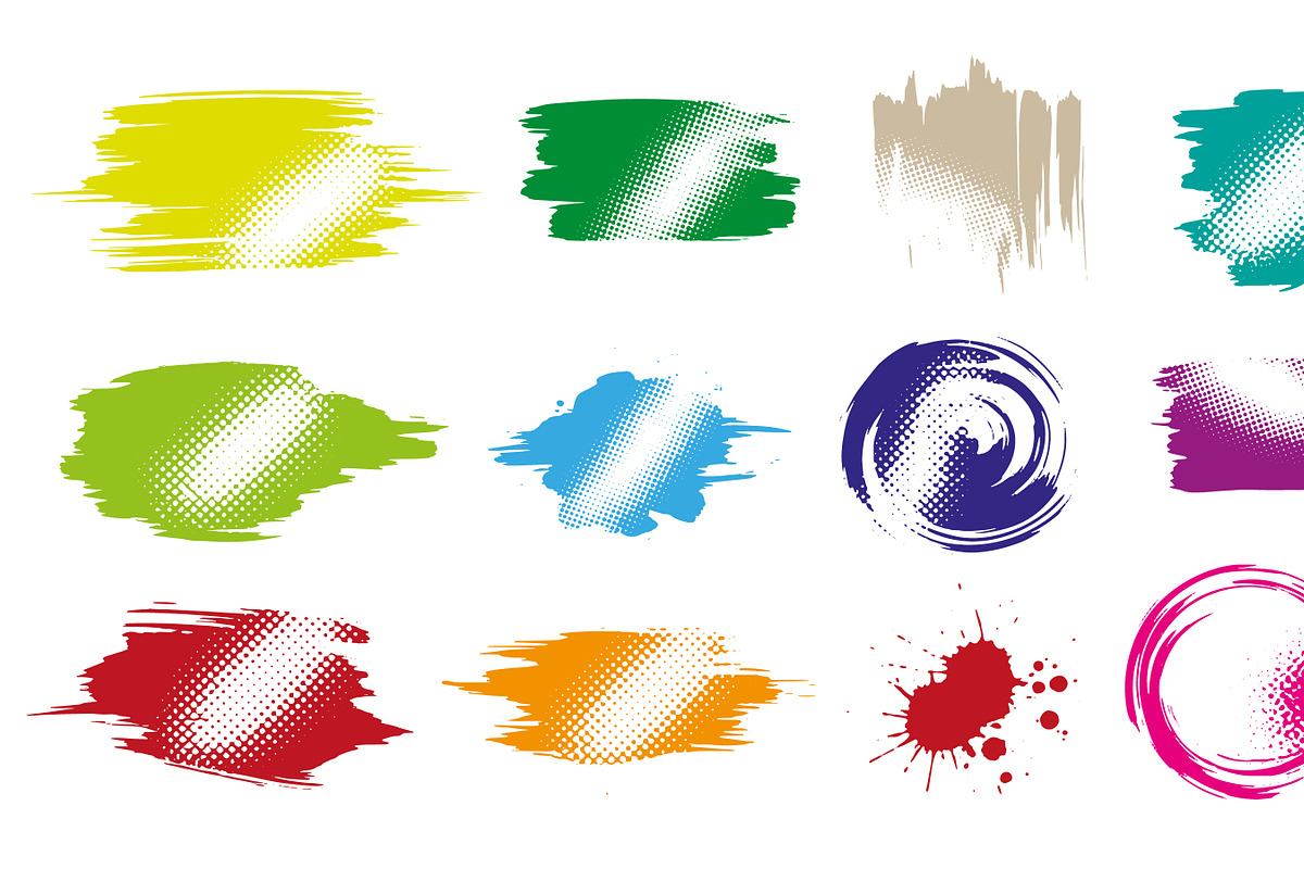 Brush Strokes Mixed Halftone Texture, a Brush Add-On by zahidhossainalif (Photo 3 of 3)