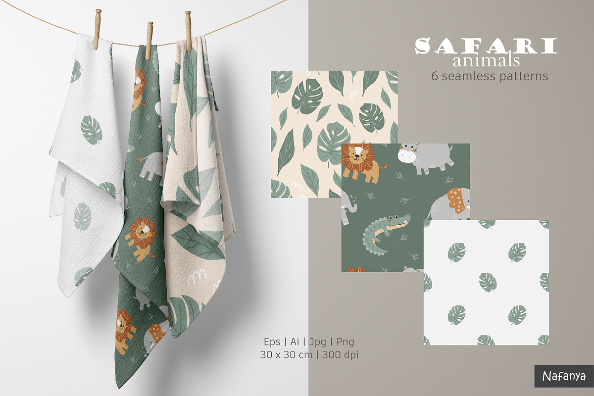 Safari animal patterns, a Pattern Graphic by Nafanya (Photo 3 of 5)