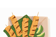 Delicious Asian Chicken Satay, a Food Illustration by MISS CHATZ (Thumbnail 3 of 3)