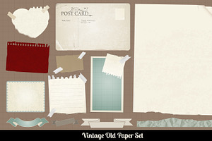 Vintage style old paper collection.