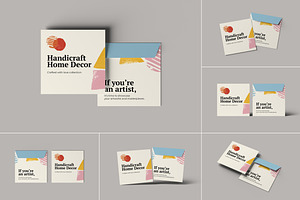 Square Card With Envelope Mockups