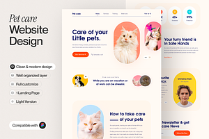 Pet care Landing Page, a Websites & App Template by sajon.co