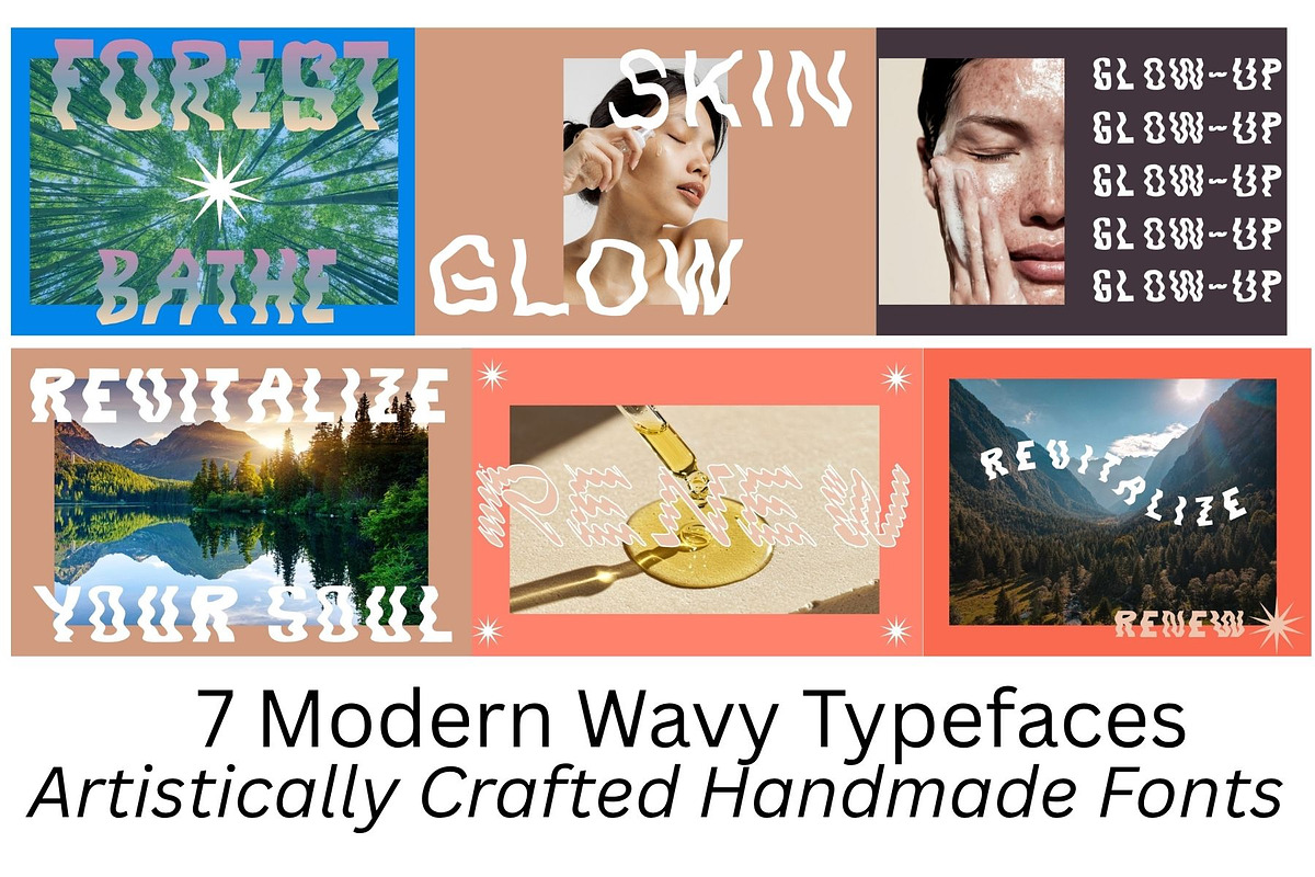 Bundle of 7 Modern Wavy Typefaces, a Handwritten Font by Eryn Rose Design (Photo 2 of 7)