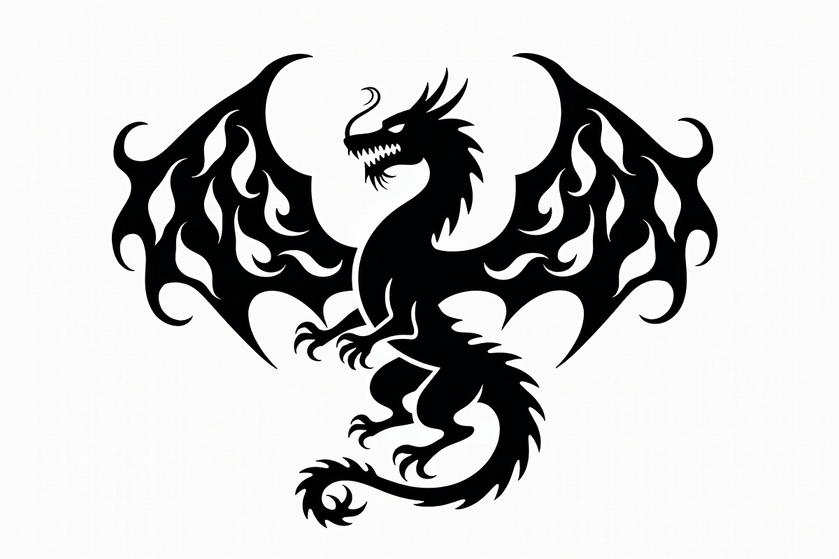 Fierce Black Dragon Emblem Bundle, an Illustration by Designs_River (Photo 5 of 9)