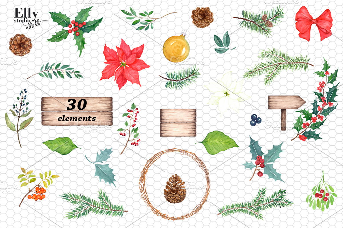 Christmas Clip Art, an Illustration by Elly Studio (Photo 7 of 9)