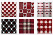 plaid valentines day digital paper, an Illustration by CreationArt (Thumbnail 3 of 5)