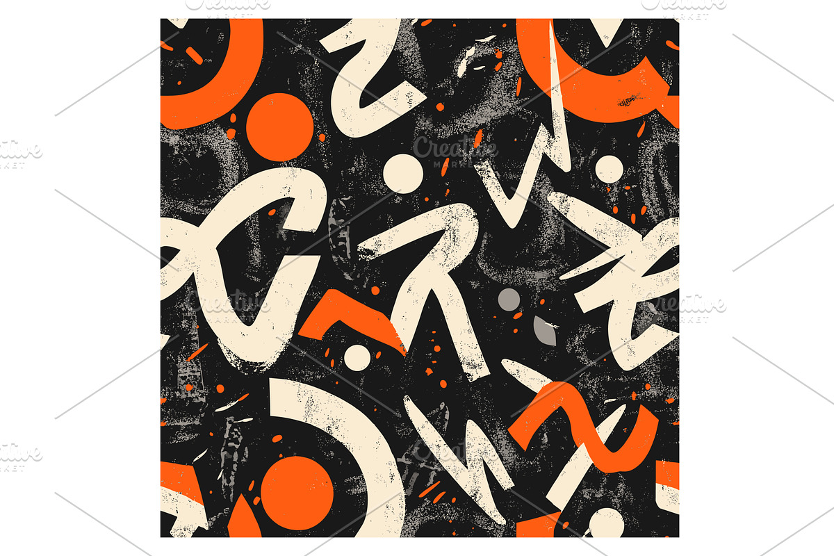 energetic black orange pattern, an Illustration by Stock-Smart-Start