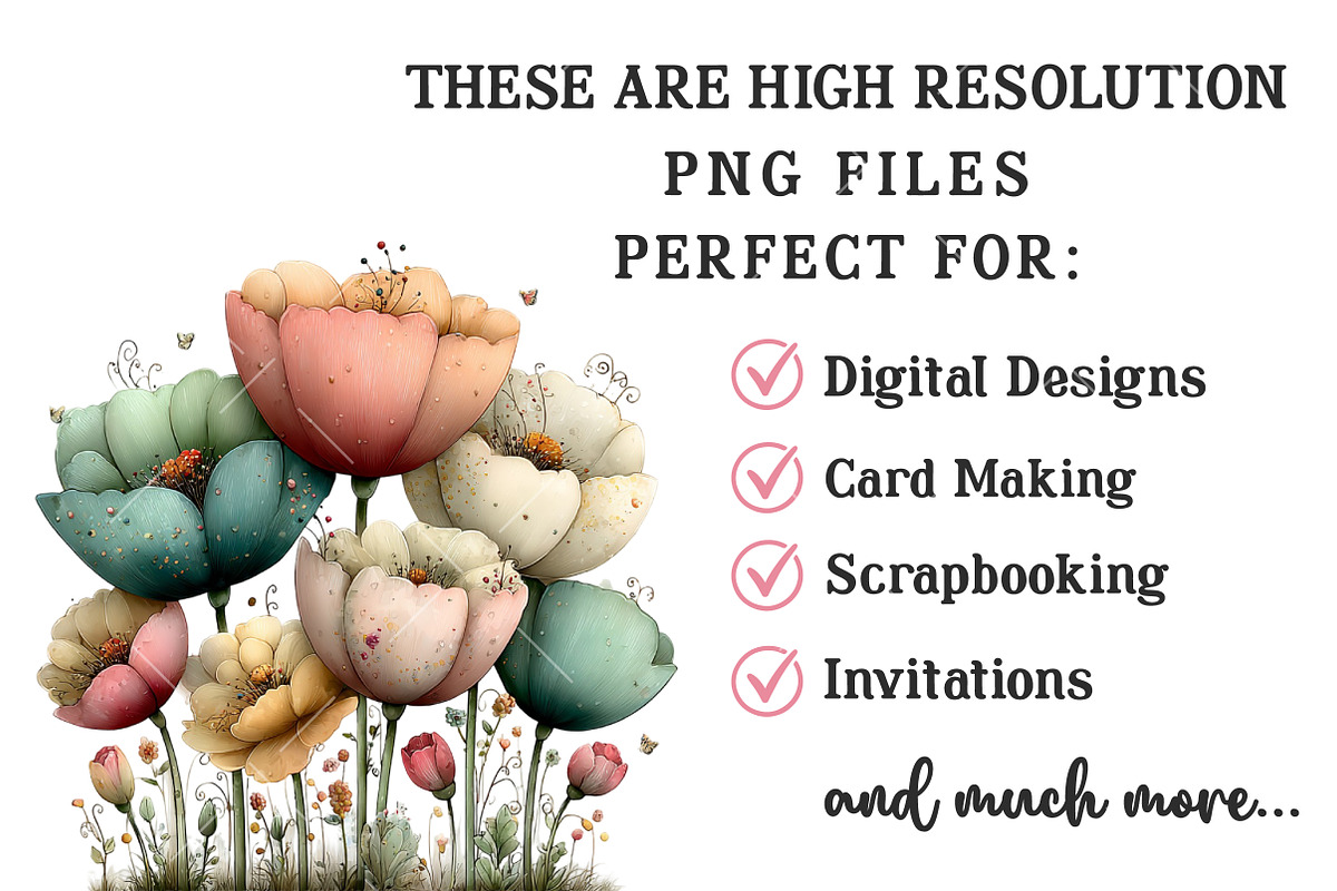 Whimsical Spring Flower Clipart, an Illustration by OK Design (Photo 4 of 6)