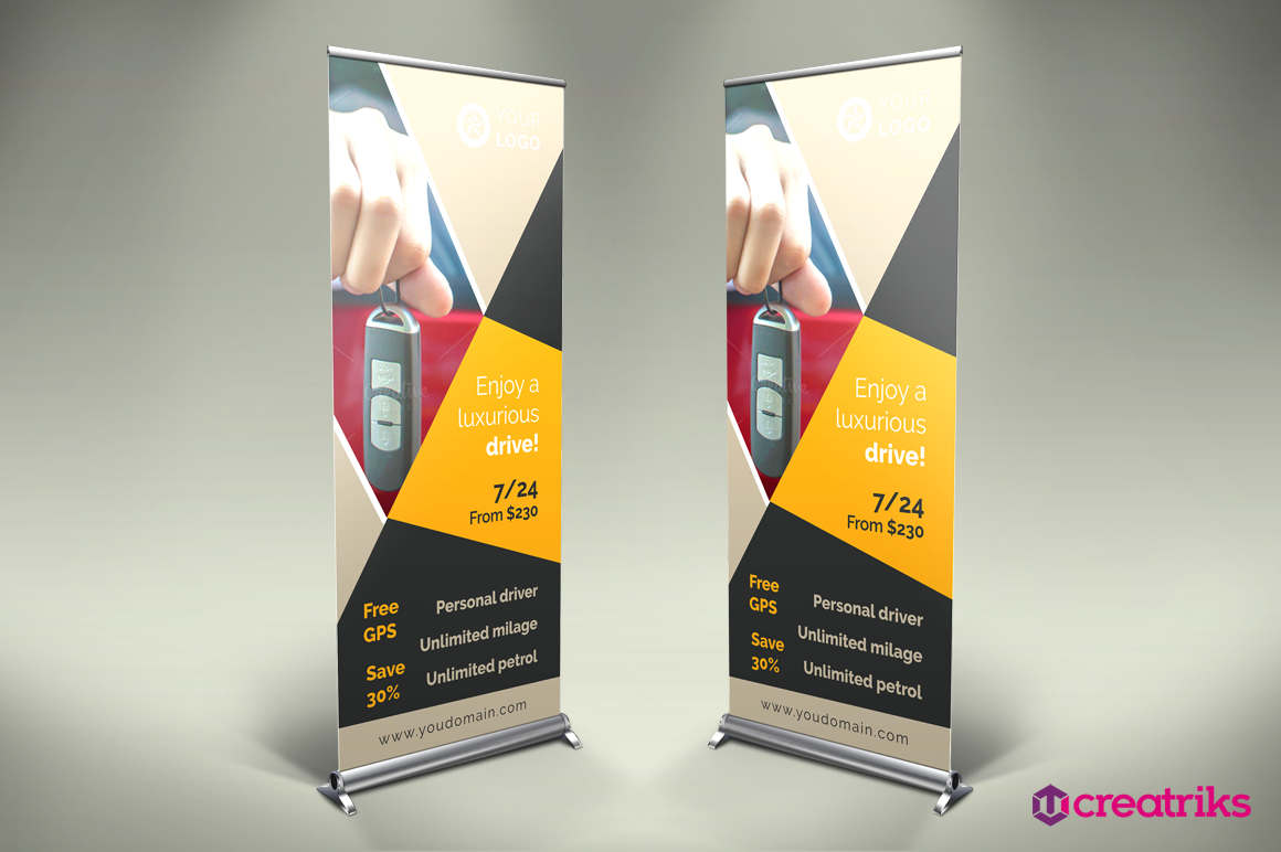 Rent a Car Roll Up Banner - v041, a Presentation Template by Creatricks