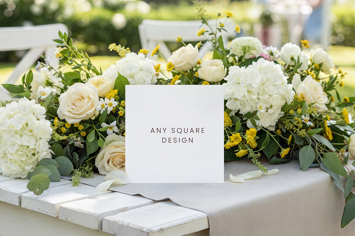 Square Card Mockup Garden Floral, a Product Mockup by TatiMockup (Photo 2 of 5)