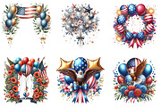 Memorial Day Balloon Arch Clipart, a Seasonal Illustration by DreamArtGraphic (Thumbnail 2 of 4)