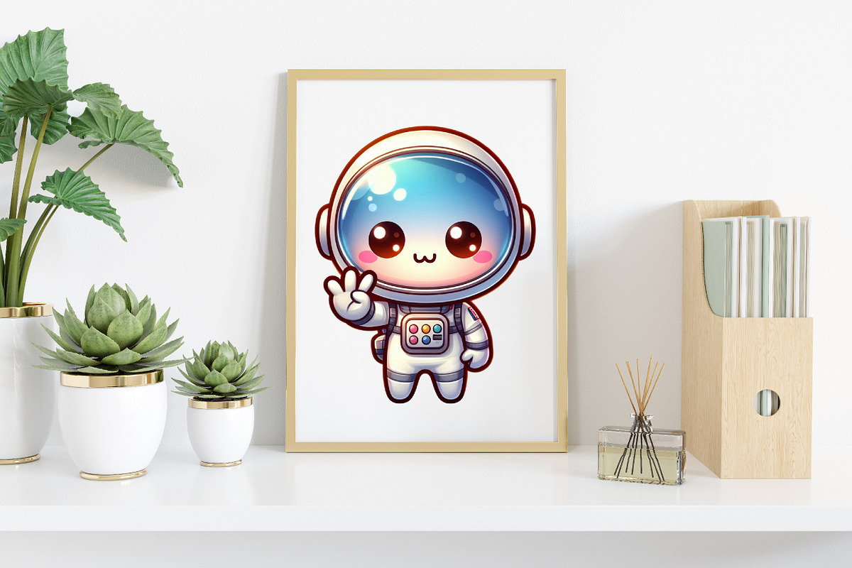 Kawaii Astronaut Clipart Bundle, an Illustration by Canvas Craft (Photo 6 of 7)