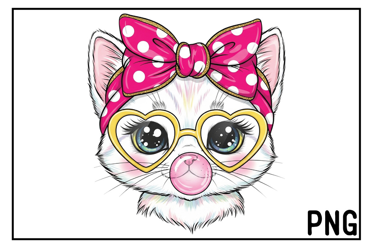 Spring Cat Sublimation Png, an Illustration by Black Bird Studio (Photo 1 of 3)