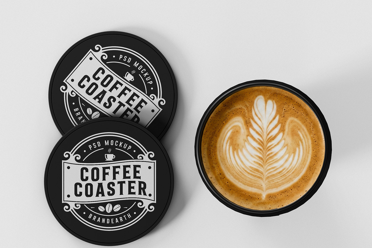 Coffee Coaster Mockup, a Merchandise Mockup by Brand Earth (Photo 3 of 4)
