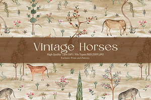 Vintage Horses Prints & Patterns