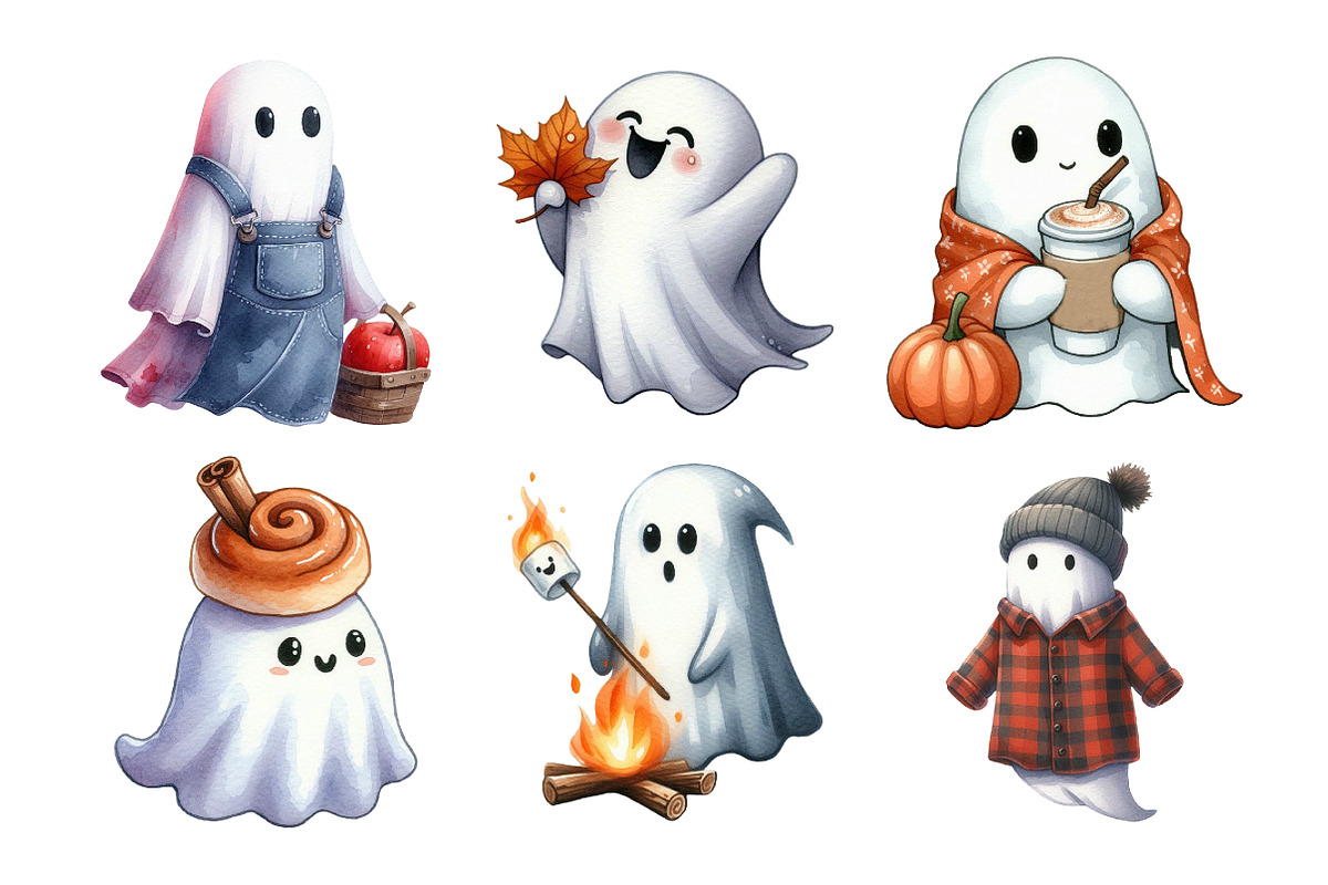 Autumn gost Clipart Bundle, an Illustration by Daily.Designs (Photo 5 of 5)