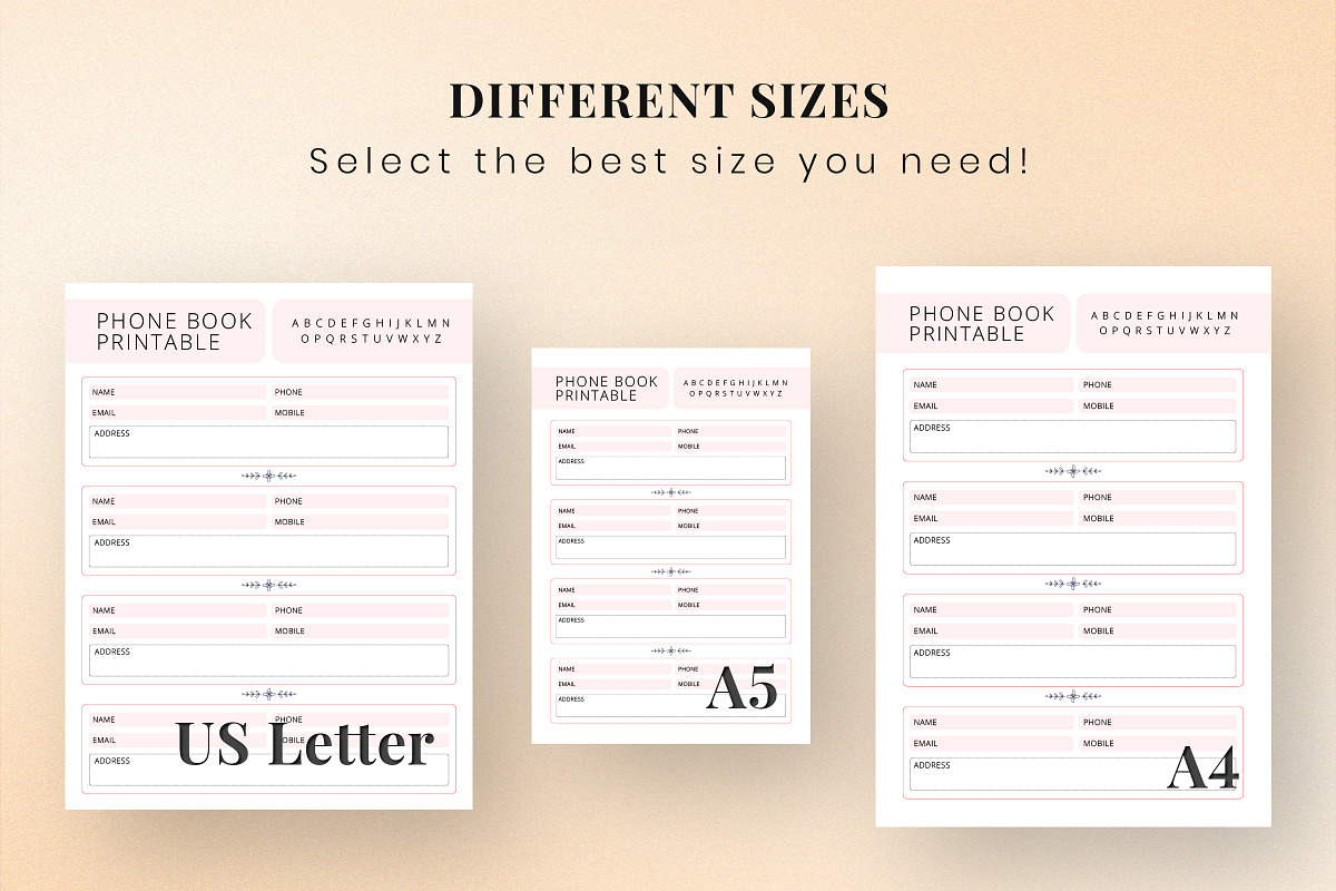 Phone Book Printable